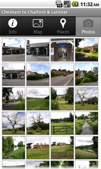 Viewing photos from a walk in the Tubewalker Android application