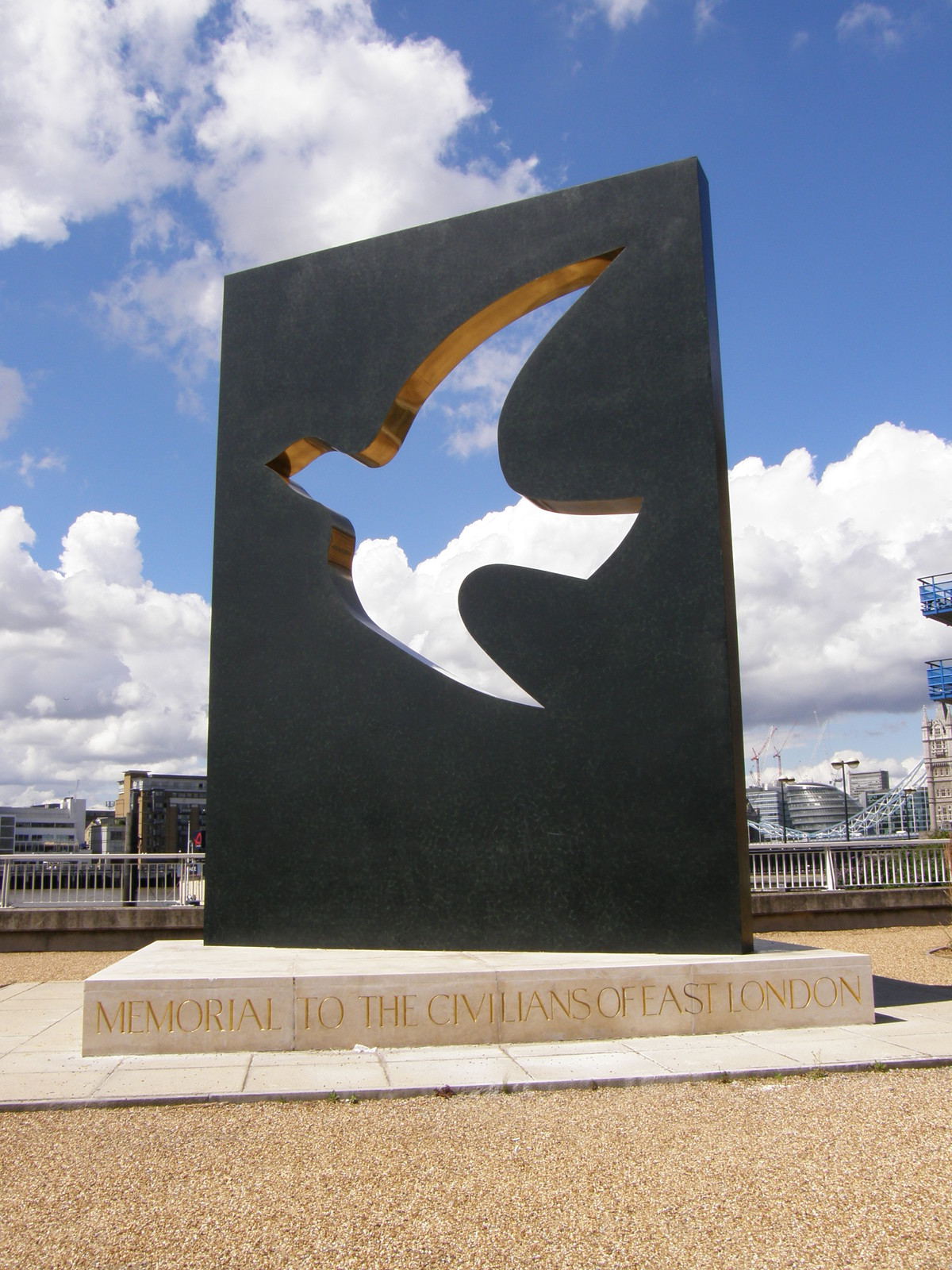 A commemorative sculpture in Cinnabar Wharf