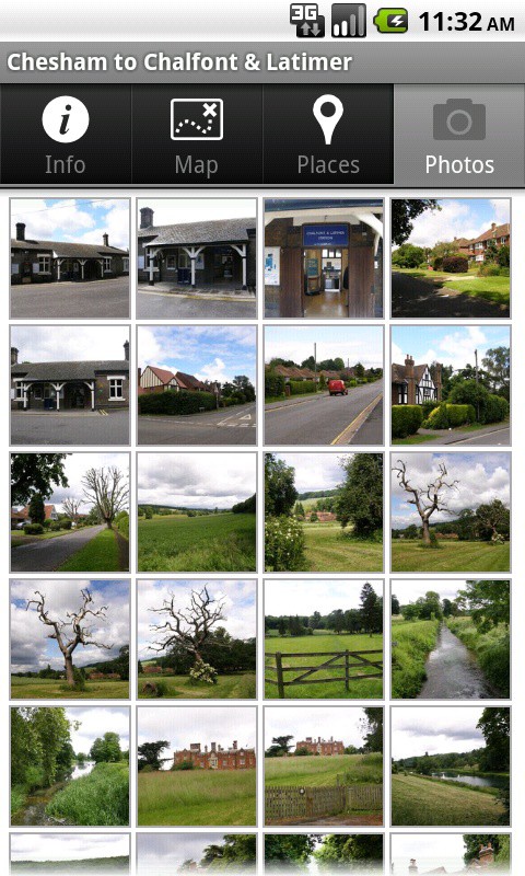 Viewing photos from a walk in the Tubewalker Android application