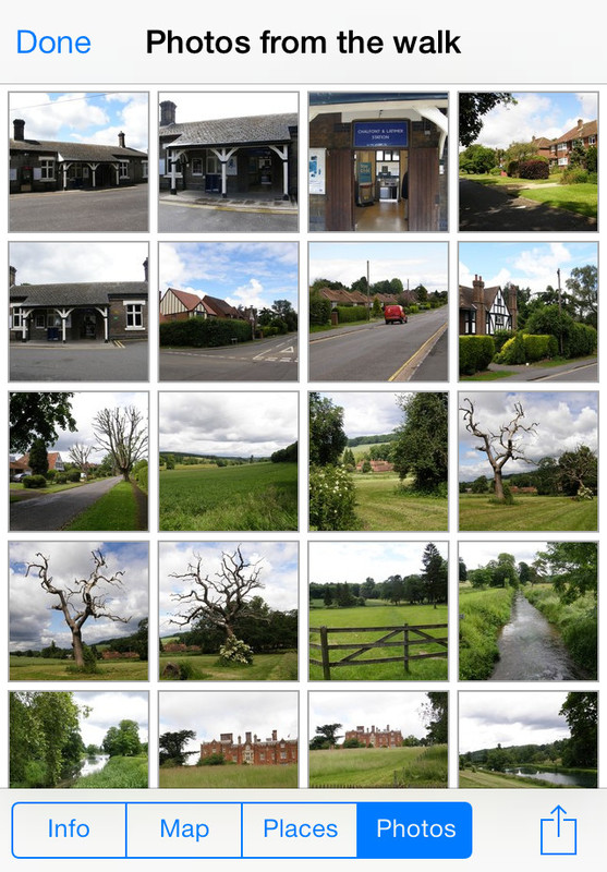 Viewing photos from a walk in the Tubewalker iPhone application