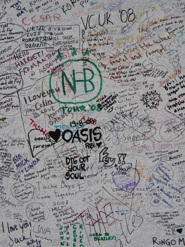 Graffiti on the wall outside Abbey Road Studios