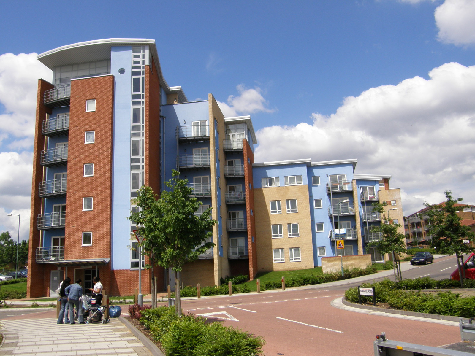 A block of flats in the Chalkhill Estate