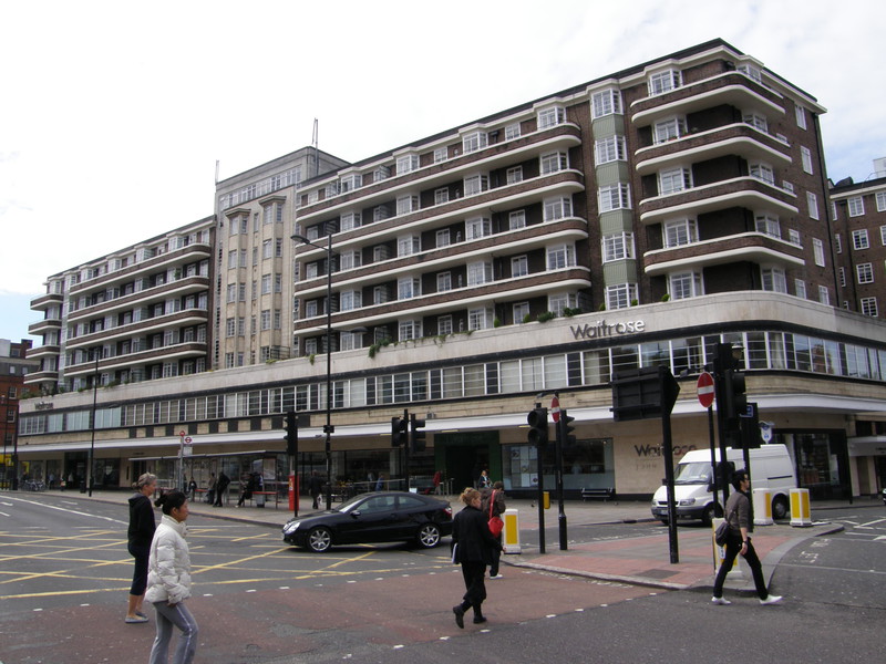 The stylish Waitrose block next to Finchley Road station