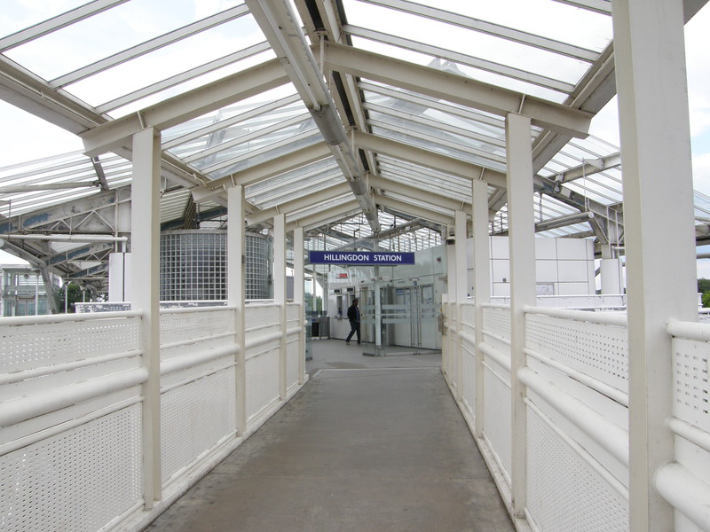 The walkway to Hillingdon station
