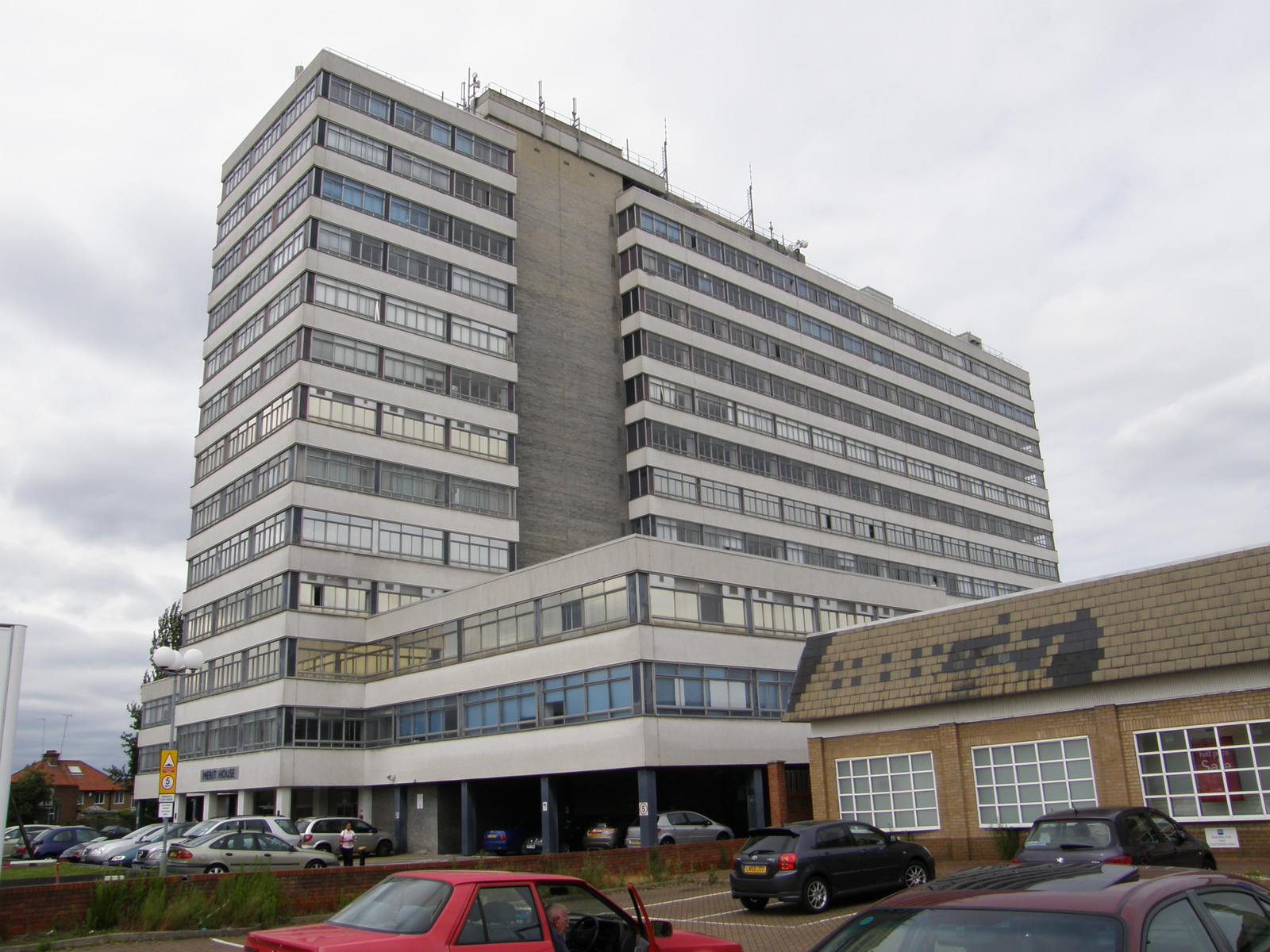 The office tower that looms over the industrial parks of Colindale