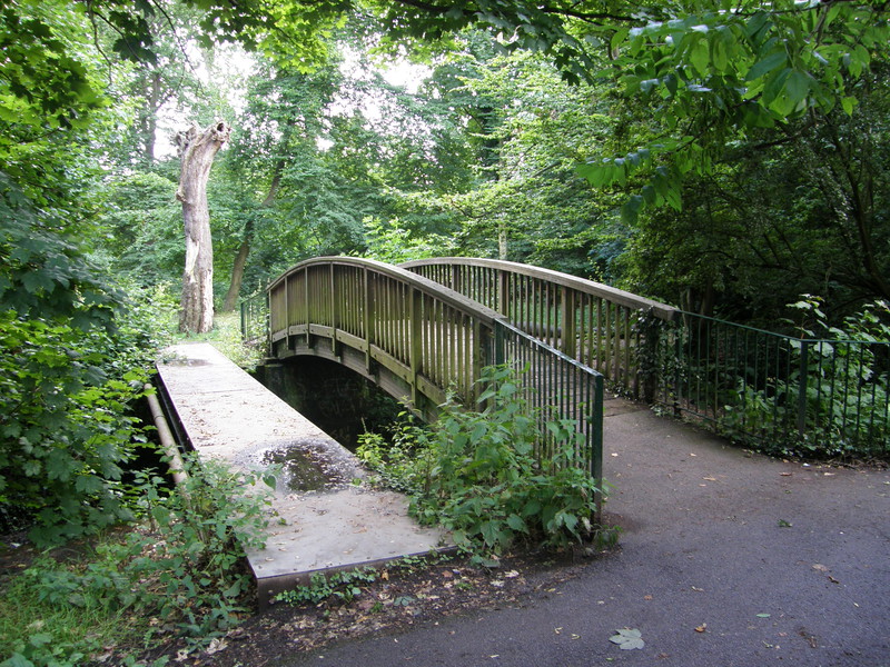A bridge over the Dollis Brook