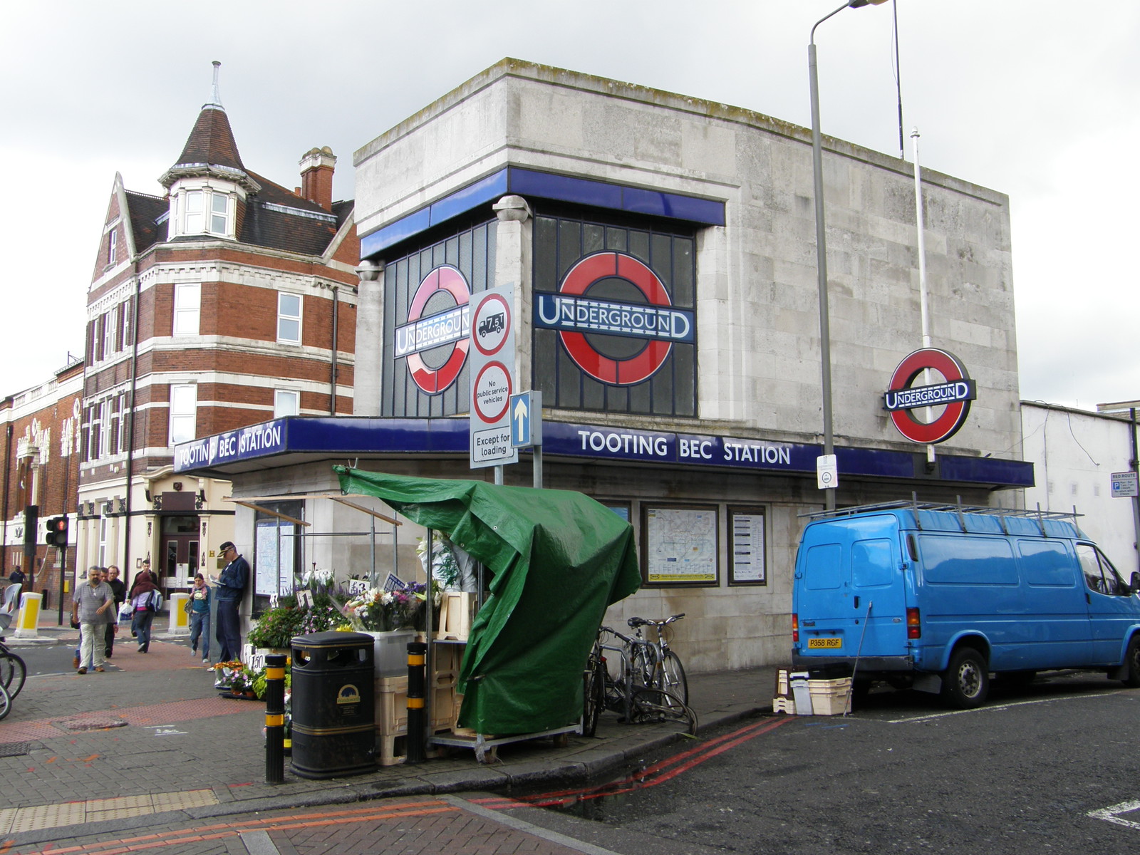 The smaller entrance to Tooting Bec station on the east side of the road