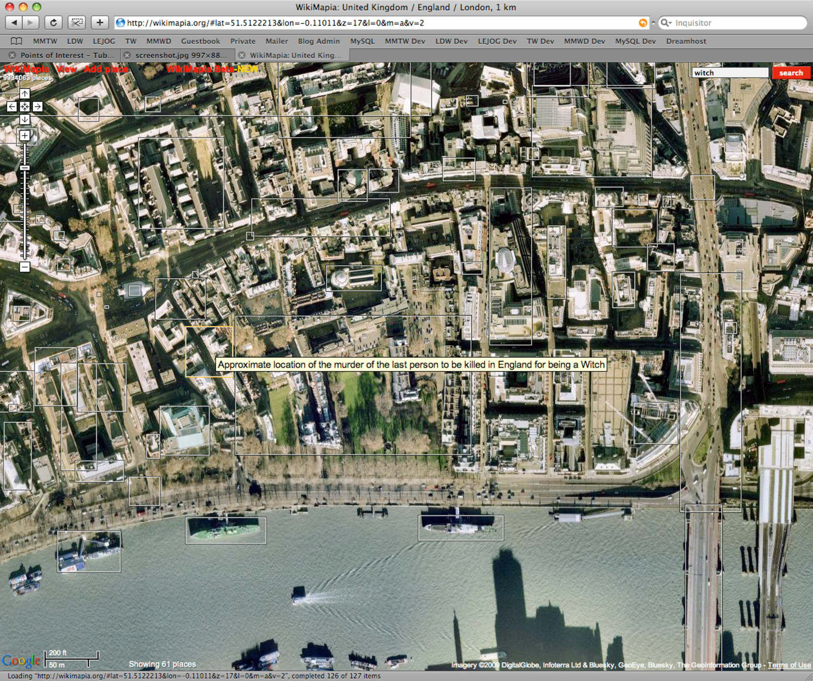 A screenshot of Wikimapia